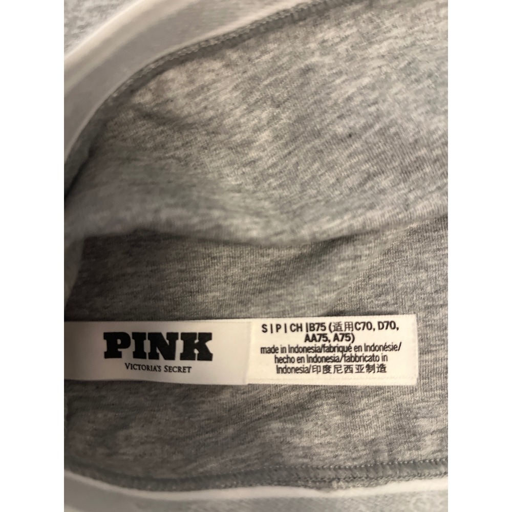 Pink Victoria's Secret Racerback Sports Bra Unlined Gray Size Small - Picture 3 of 3